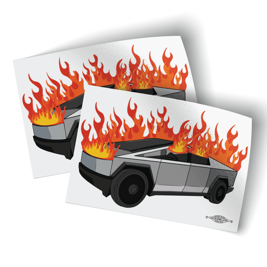 Cybertruck (4" x 2.75" Vinyl Sticker -- Pack of Two!)