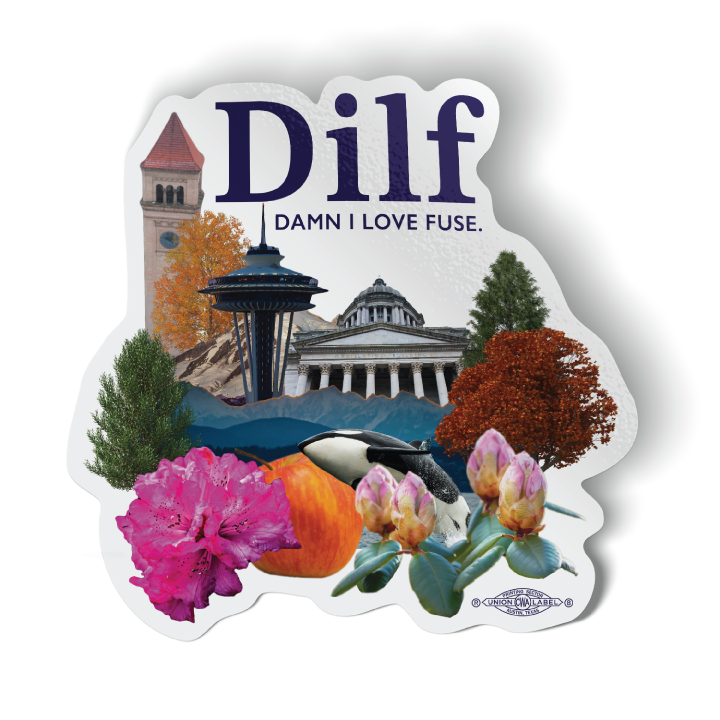 Dilf/Milf Combo (4.2" x 4.2" Vinyl Sticker -- Pack of Two!)
