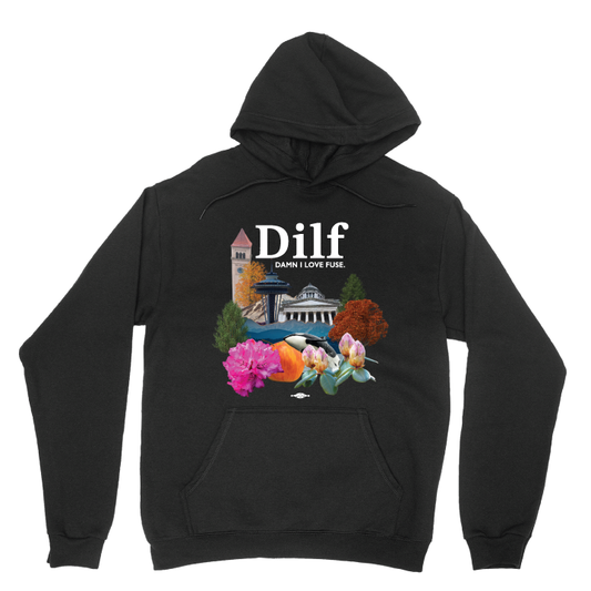 Dilf (Black Pullover Hoodie)