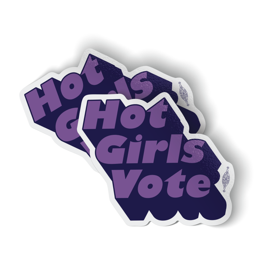Hot Girls Vote (4" x 3.25" Vinyl Sticker -- Pack of Two!)