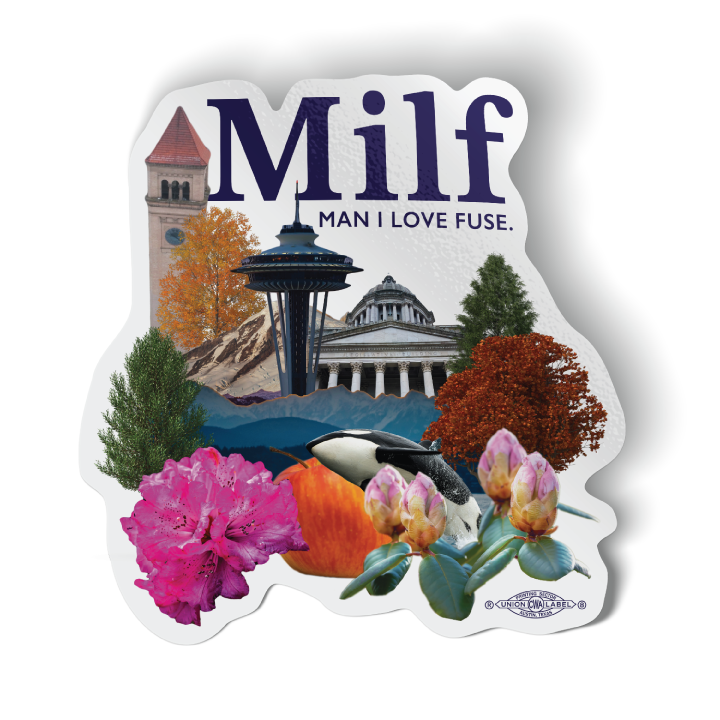 Dilf/Milf Combo (4.2" x 4.2" Vinyl Sticker -- Pack of Two!)