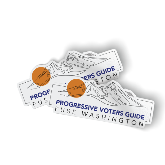 Progressive Voters Guide (6" x 2.4" Vinyl Sticker -- Pack of Two!)