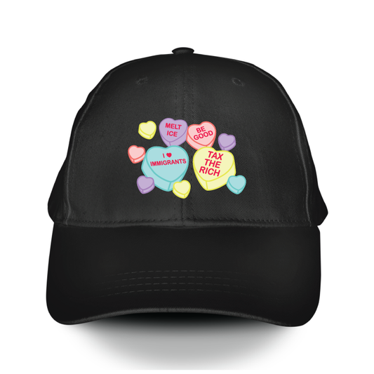 Candy Hearts (Black Baseball Cap)