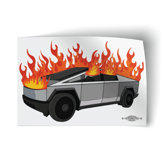 Cybertruck (4" x 2.75" Vinyl Sticker -- Pack of Two!)