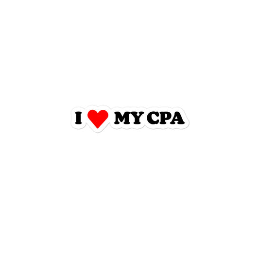 I Heart My CPA - Bubble-free stickers