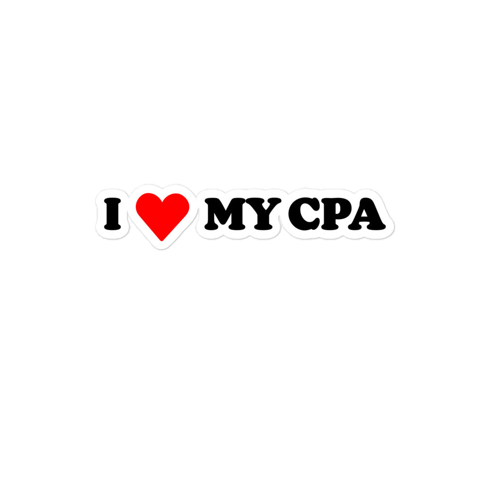 I Heart My CPA - Bubble-free stickers