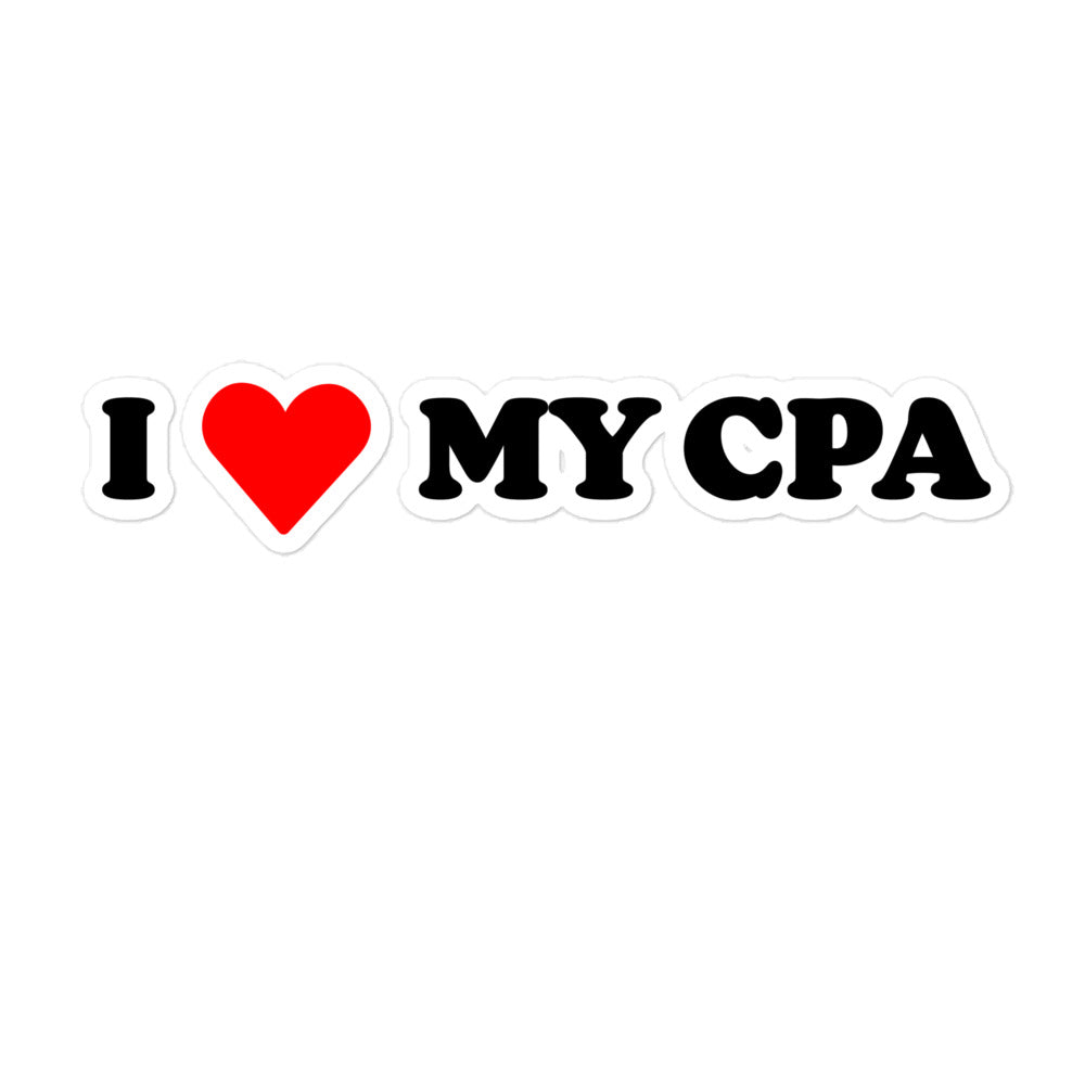 I Heart My CPA - Bubble-free stickers