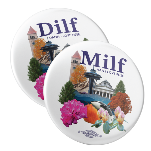 Dilf/Milf Combo (2.25" Pin-Back Buttons -- Pack Of Two!)